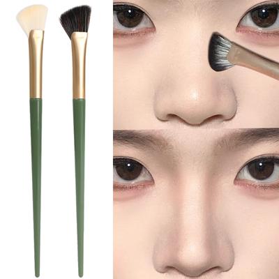 Half Fan-shaped Nose Shadow Brush Soft Portable Angled Nose Contour Smudge Brushes Professional Highlighter Blush Makeup Tools