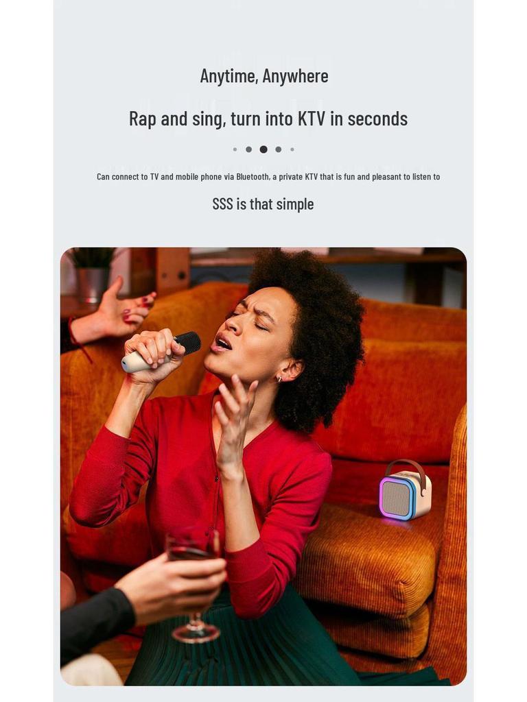 All-in-One Wireless Bluetooth Karaoke Speaker & Microphone Set for Kids