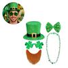 Saint Patrick Costume Set Leprechaun Hat Fakes Beard Mustache Tie Glasses for Party Costume Irish Festival Accessories