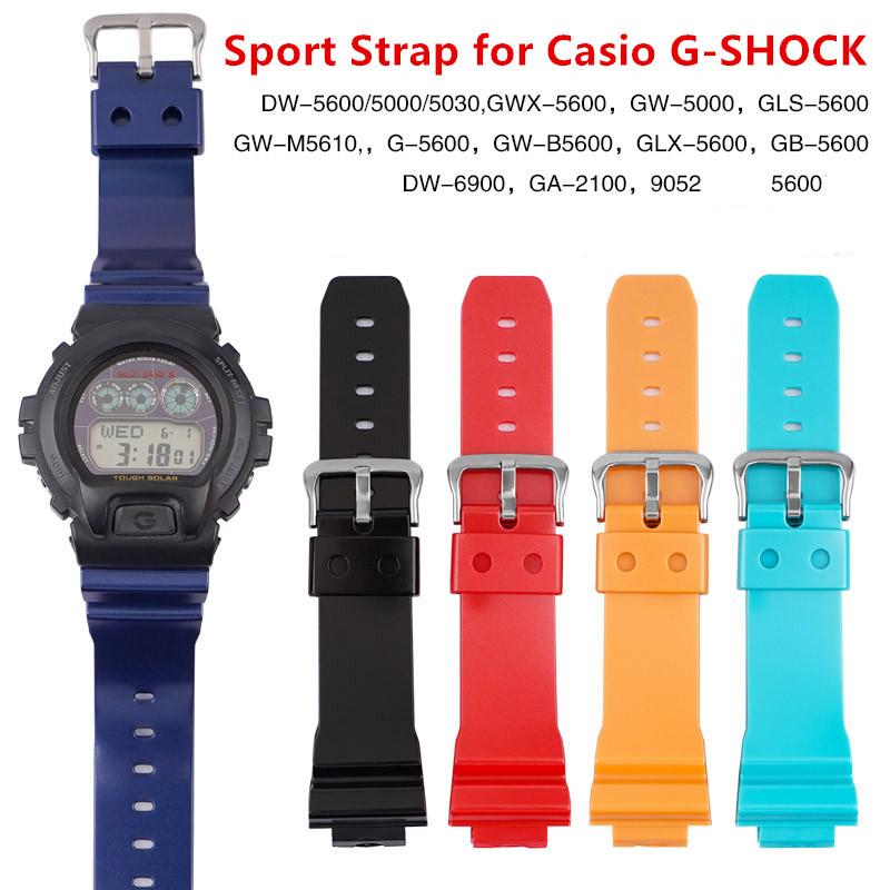 Pryžový sportovní řemínek pro Casio G-SHOCK DW-5600 GA-2100 GW-M5610 DW-6900 16mm Perleťový TPU Muži Ženy Náhradní náramek Řemínek na hodinky