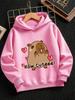 Relaxed Capybara Kids Zip Hoodie Summer Cute Crewneck Cartoon Ages 3-14