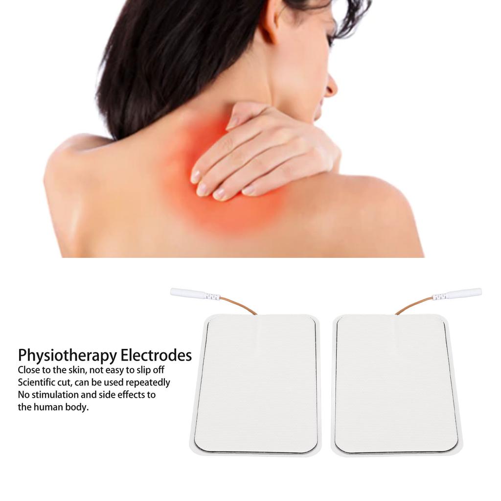 10Pcs TENS Unit Replacement Pads Rectangular Reusable Electrode Patches for Electrotherapy Muscle Stimulator