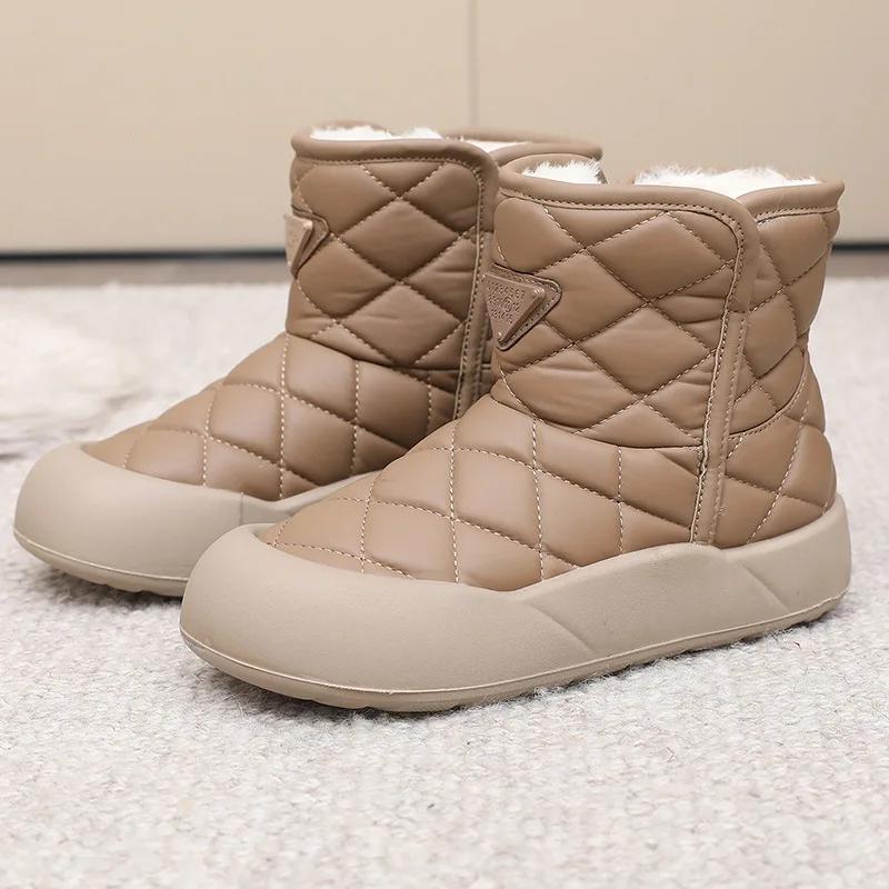 Fashion Women Waterpoof Platform Warm Snow Boots Winter Thick Sole Non Slip Outdoor Cotton Shoe Woman Non Slip Casual Comfort Ankle Boot