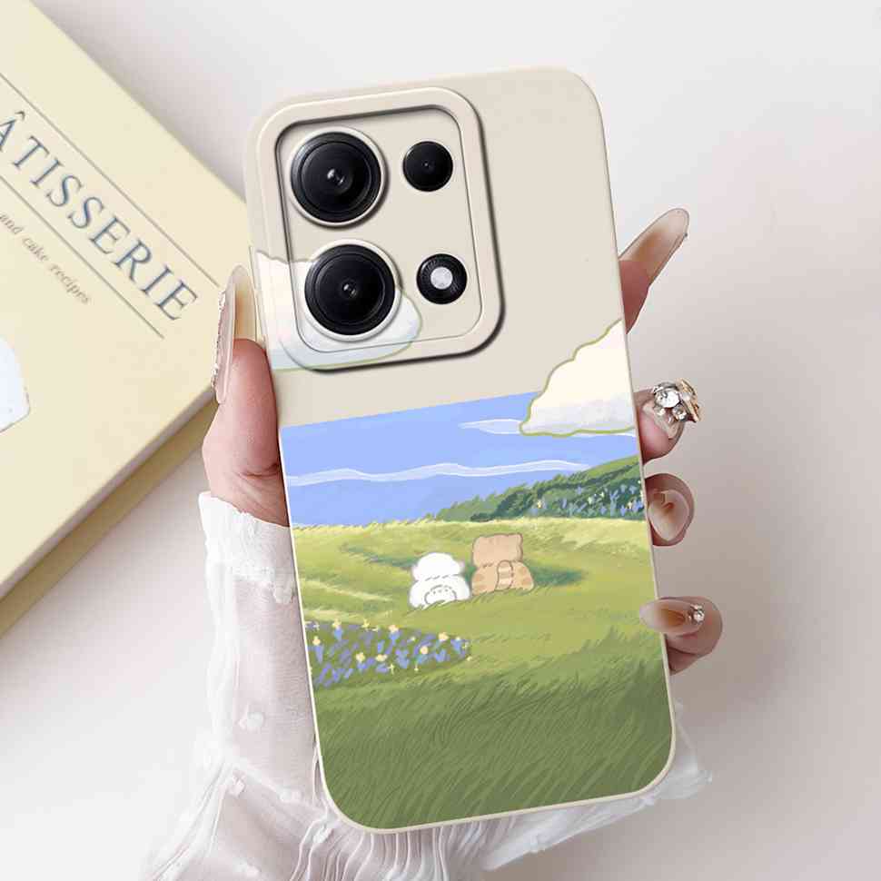 Simple Silicone Case For Redmi Note14S 4G Cute Panda Rabbit Shockproof Back Cover Note14 For Xiaomi Redmi Note 14 14S Cases