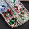 1 Box Christmas Nail Glitter Sequins Snowflake Pentagram Pattern Irregular Shape Festive Manicure Accessories