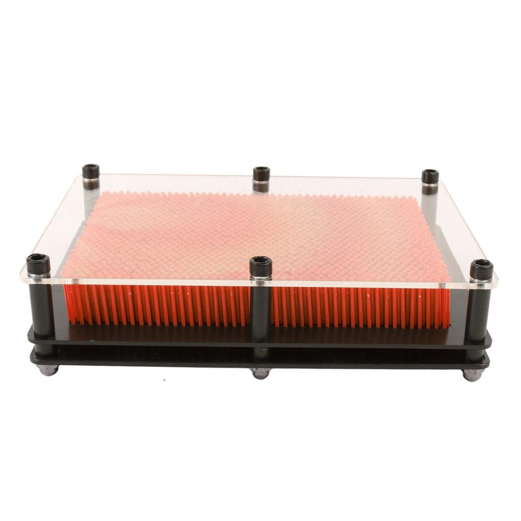 3D Pin Art Board Toy Rectangle Shaped Improve Imagination Handprint Pin Mold for Kids Red L
