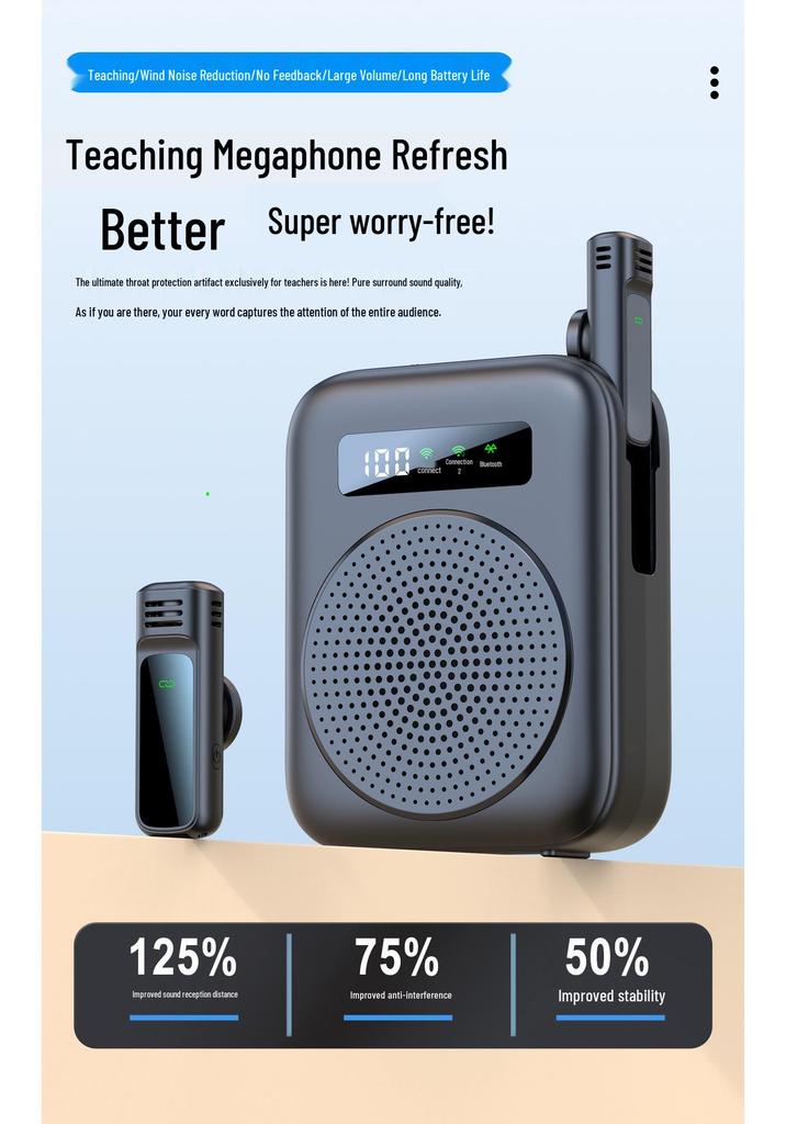 Portable Wireless Bluetooth Loudspeaker & Microphone for Teaching, Tours, and Promotions - Little Bee Megaphone
