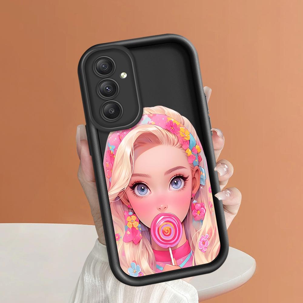 Soft Silicone Square Ladder Printing Pattern Phone Casing Full Cover Camera Shockproof Protection Rubber Case for Samsung