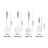 Gray & White Silicone Cooking Utensil Set: Spatula, Wok Spatula, Soup Ladle, Rice Spoon, Skimmer - Heat Resistant.