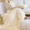 Durable Solid Color Flannel Blanket Comfortable Thickened Blanket Warm Soft Office Nap Blanket Winter