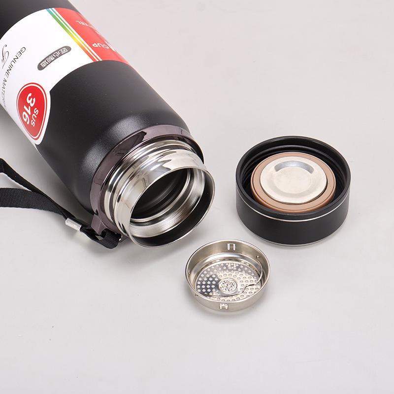 Large Capacity 304 Stainless Steel Insulated Sports Water Bottle with Lanyard - Portable Travel Cup