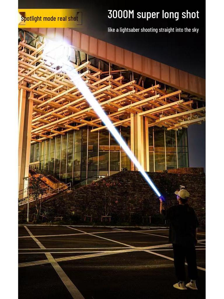 High-Power Long-Range LED Flashlight with Zoom & USB Charging for Night Fishing