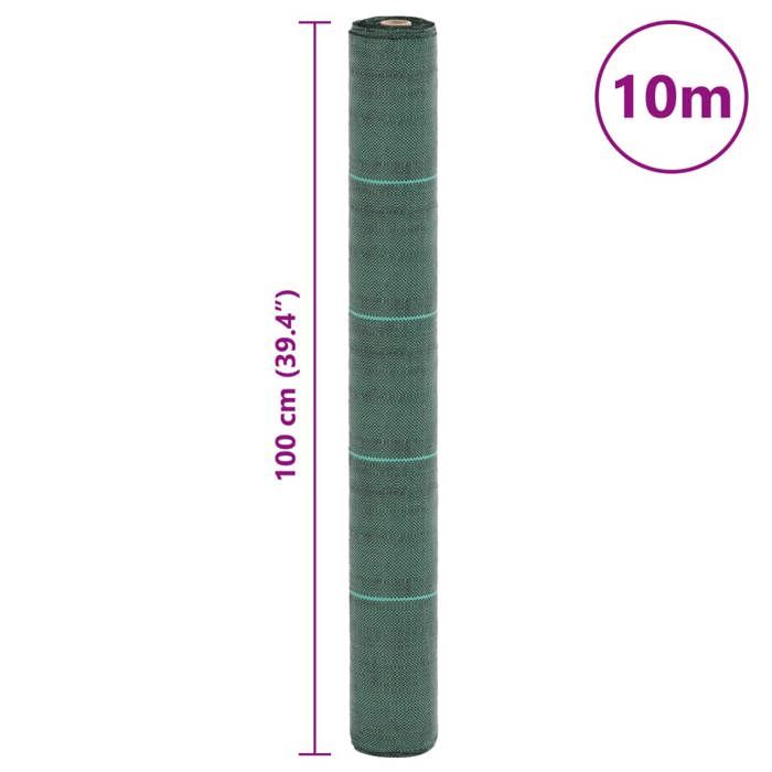 VidaXL Membrane anti-mauvaises herbes vert 1x10 m PP, tissu anti-mauvaises herbes, membrane de contrôle des mauvaises 4005249