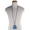 Great HERMES Necklace Large Clochette Blue gene leather mens Used
