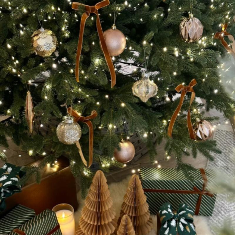 10 Pcs Velvet Bow Tie Christmas Tree Decorative Craft Gifts Bag Packaging Knot Pendant DIY Accessories Ornaments Home Decoration