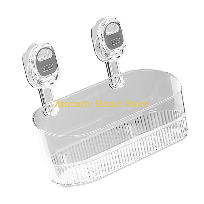 

F26C Eleagnt Suction Cup Storage Boxes Space Saving Shower Rack Durable Plastic Organizers For Renters And Homeowners CN