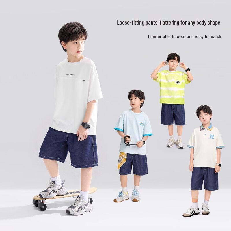 Zuoxi Boy's Cool-Touch Tencel Denim Shorts