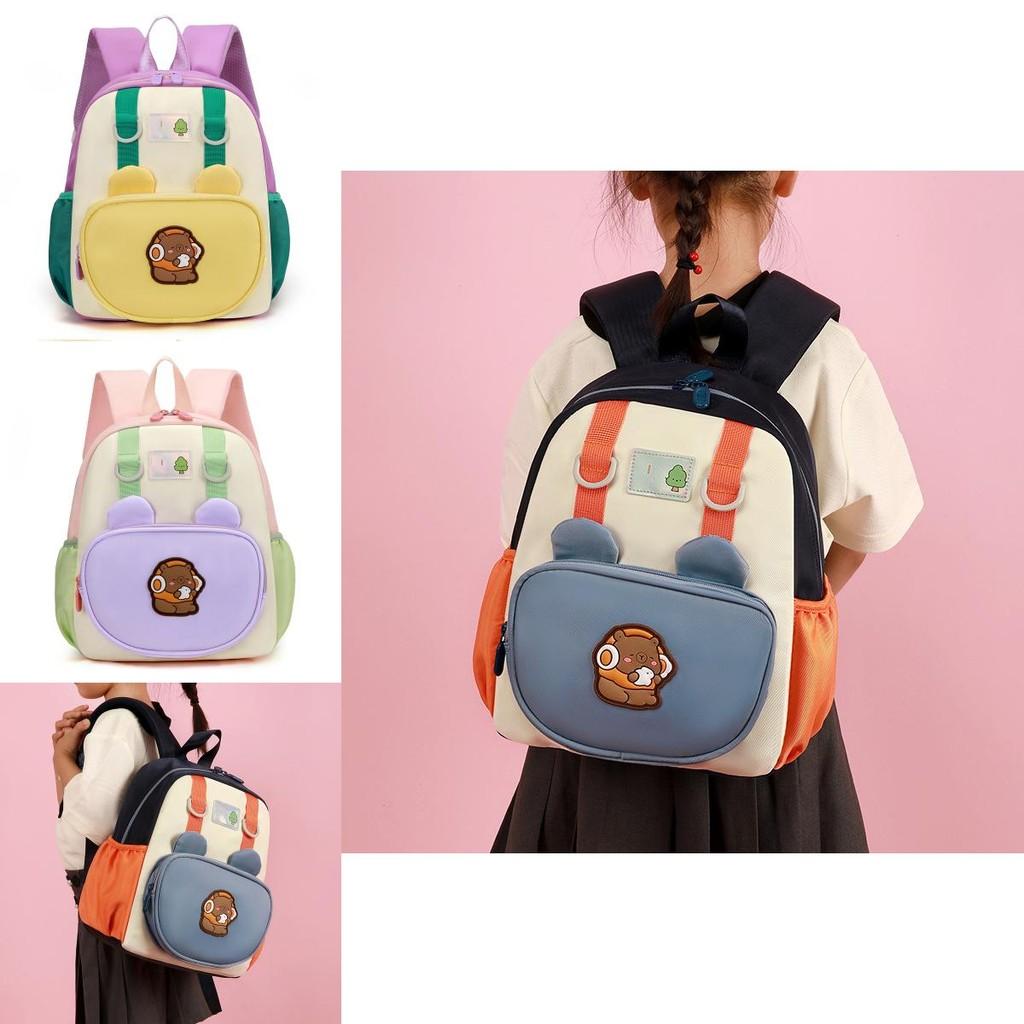 Capybara Kids School Backpack With Nylon Material And Curved Shoulder Straps For Preschool Children