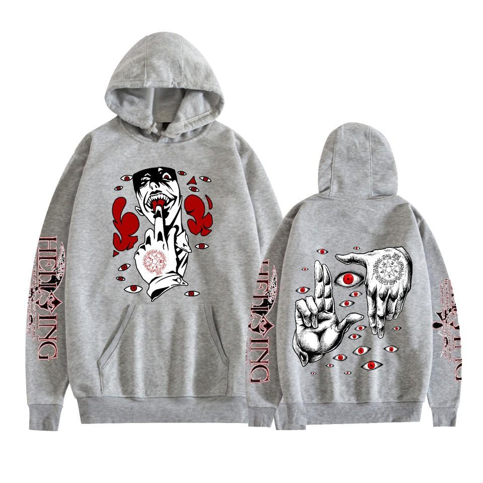 Hellsing Anime Hoodie Harajuku Pullover Tops Women Men Sweatshirts New Cartoon Printed Long Sleeve Fashion Female Cosplay Streetwear