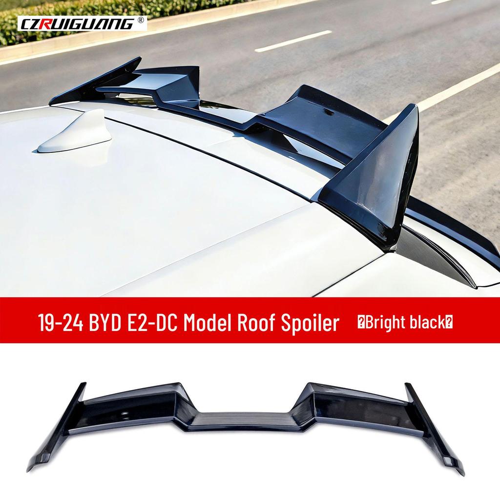 Compatible with BYD E2: Front Bumper Kit, Side Skirts, Rear Spoiler, Top Spoiler, Middle Spoiler, Rear Diffuser, Air Deflector, Rear Bumper. 