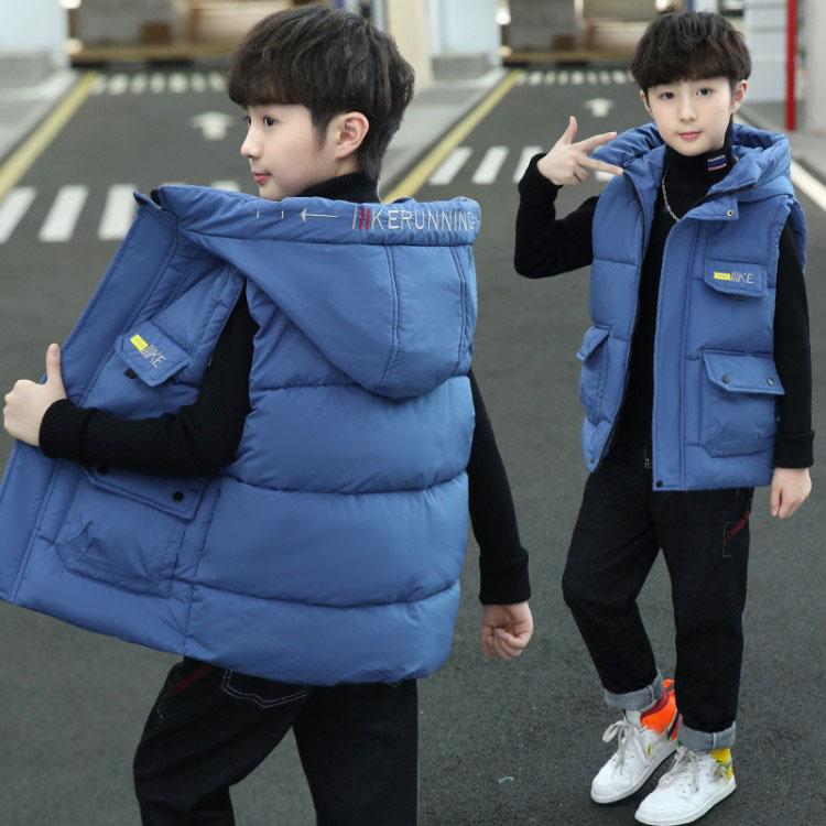 

Осенне-зимняя модная повседневная куртка-пуховик с капюшоном для мальчиков 170 чёрный