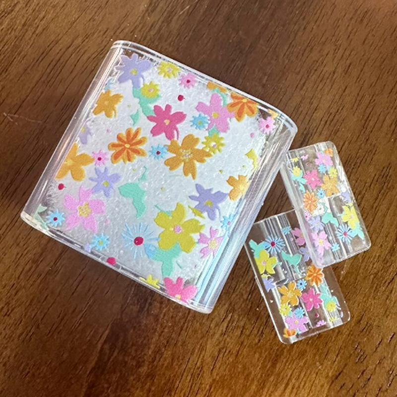 Transparent Flowers For 18/20W Charger Protective Case Is Applicable To 16/15/14/13 Data Cable Head Bite Protector Shell