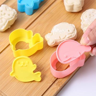 4 tk/komplekt Cartoon Animal riisipalli vorm, Creative Kitchen majapidamises kasutatavad küpsisevormid, armsad tuuleküpsisevormid