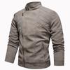 Men's Jacket Slim Fit PU Motorcycle Leather Jacket Lapel Leather Jacket