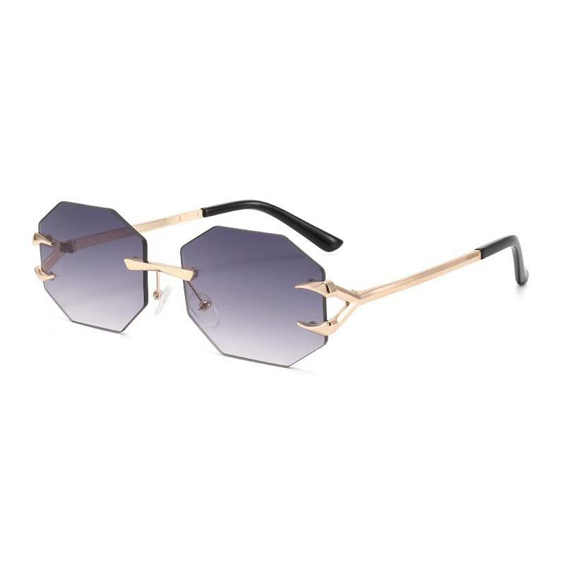 Trendy Frameless Devil Claw Metal Sunglasses - Hip Hop Fashion with Sun Protection