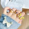 Medieval Vintage Enamel Light Luxury Full Of Diamonds Zircon High-End Sense Opening Ring Niche Ring Woman