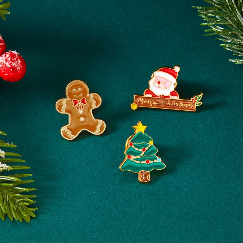 3Pcs/Set  Christmas Brooch For Women Men Cute Santa Claus Bell Elk Snowflake Snowman Enamel Pins Party Jewelry Gift