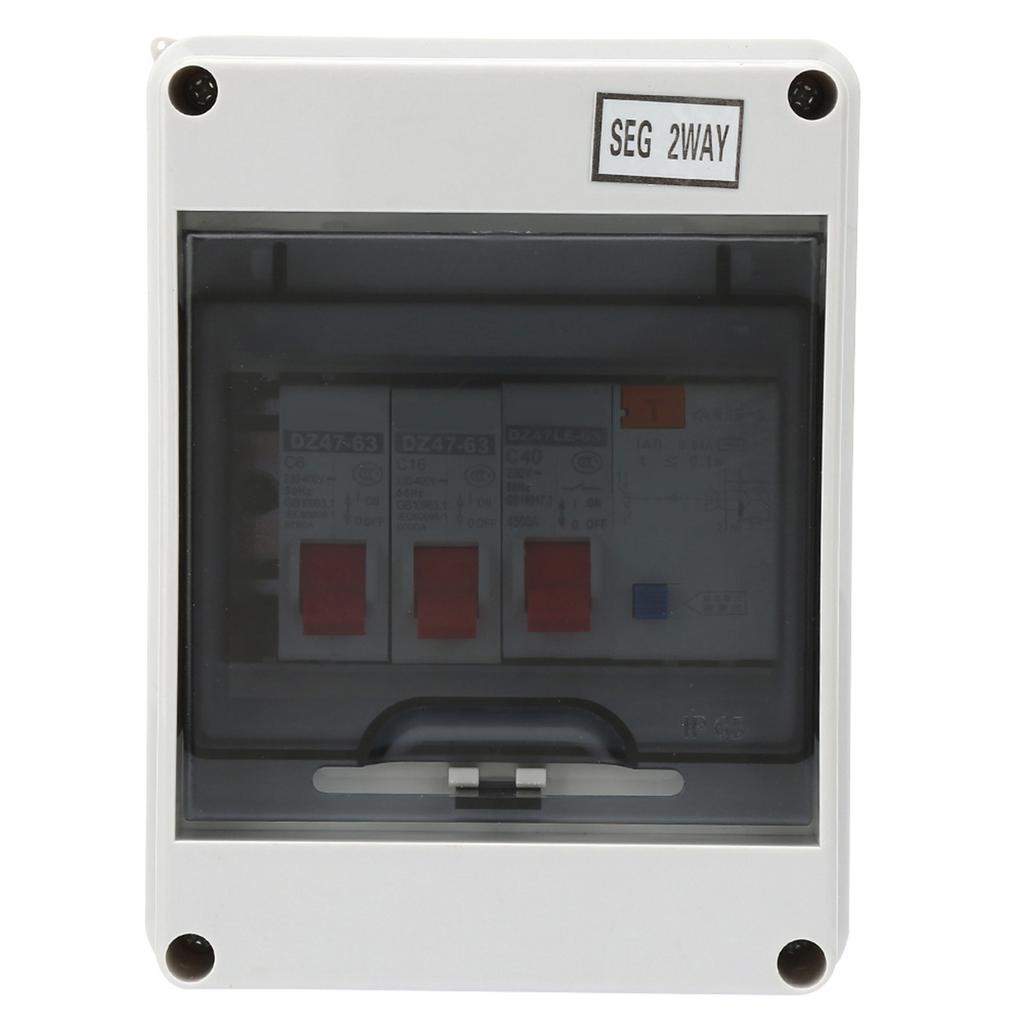 2 Way Garage Caravan Consumer Unit 40A 30mA RCD+2MCB 6a+16A 230/400V