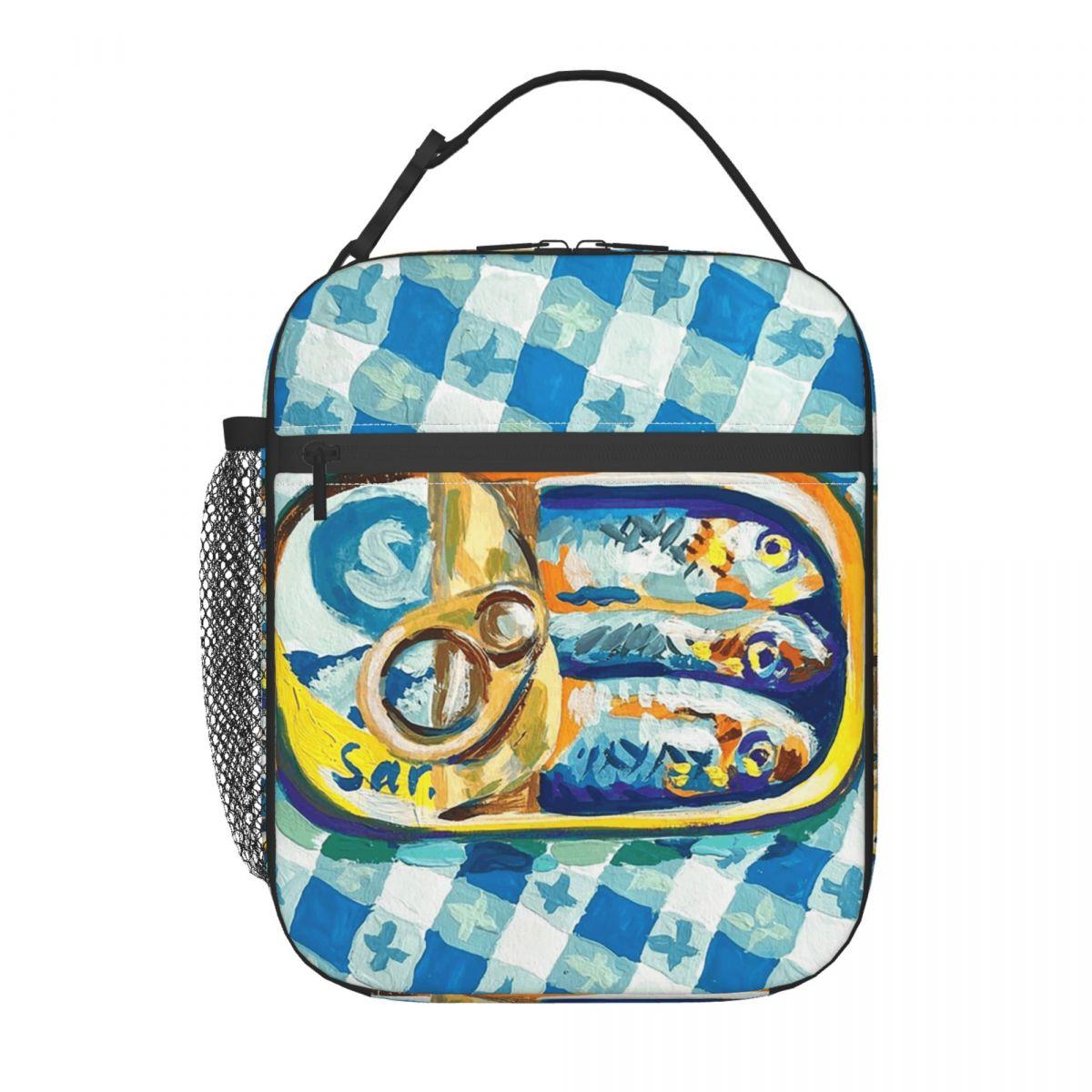

Open Sardine Can With Fish Print Insulated Lunch Bag for Kids School Cooler Thermal Food Box Tote Portable Lunch Boxes Container One Size