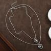 Double Layer Heart  Pendant Necklace Sweater Chain Charms Choker For Women Elegant Gifts