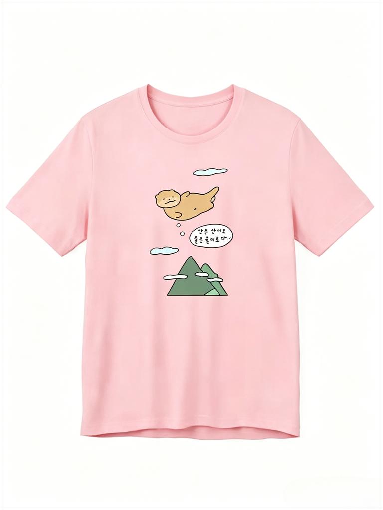 CartoonPrinted ShortSleeve Otter TShirt with Korean Print Perfect for Summer 2026 New Unisexs Clothing Womens Clothing T Shirt