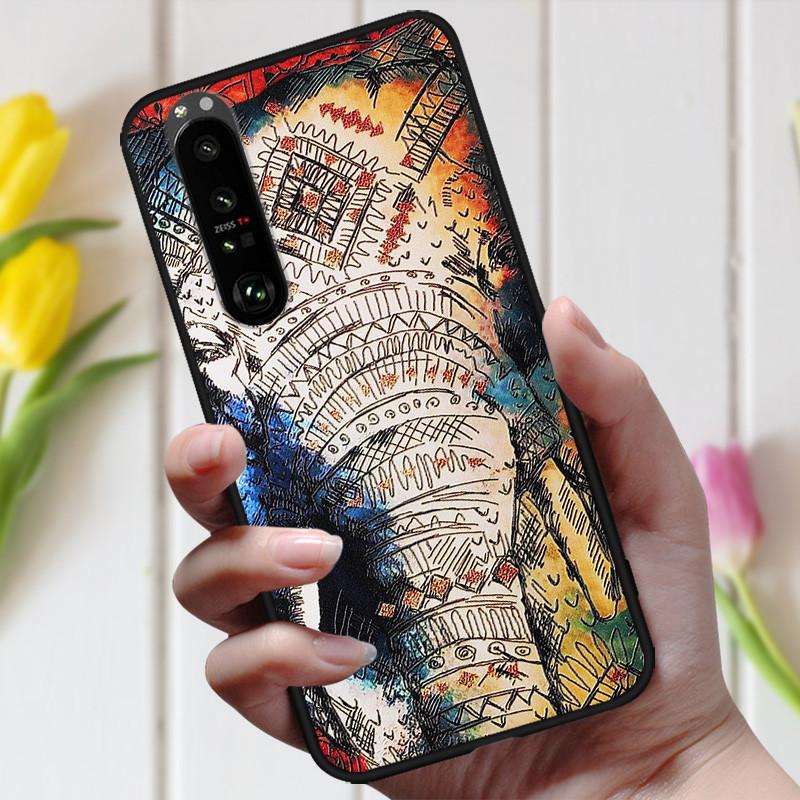 3D Emboss Flower Case For Sony Xperia 10 III Cover Cute Relief Case For Sony Xperia 1 III 5 III 10III Phone Case Coque Fashion