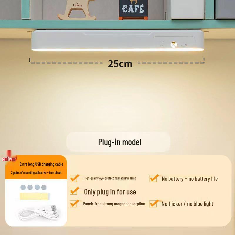 Magnetic LED Desk Lamp for Eye Protection - Rechargeable Dormitory Bedside Night Light