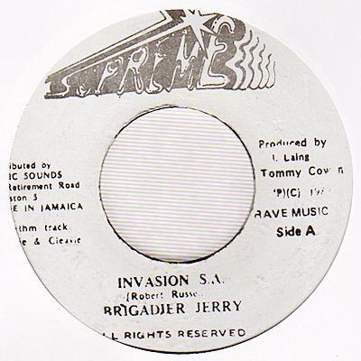 

7inch Record BRIGADIER JERRY - Invasion S.A. NONE Supreme 1988 Jamaica Reggae, Ska & Dub Used
