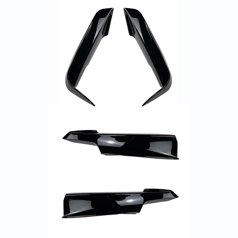 1 Paar Schwarz/Kohlefaser Frontstoßfänger Glänzend Nebelscheinwerfer Augenbrauen Rahmen Abdeckung Kühlergrill Für BMW 3er F30 M Paket 320i 325i 2013-2019