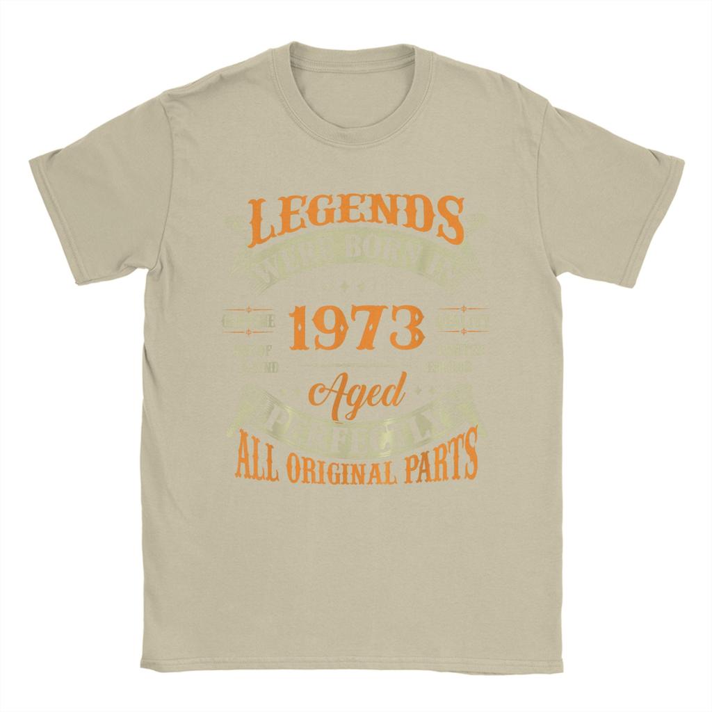 Unisexs 53rd Birthday Legends Born in 1973 53 Years Old T Shirt  Pure Cotton Tops Short Sleeve Round Neck Tee Shirt TShirts