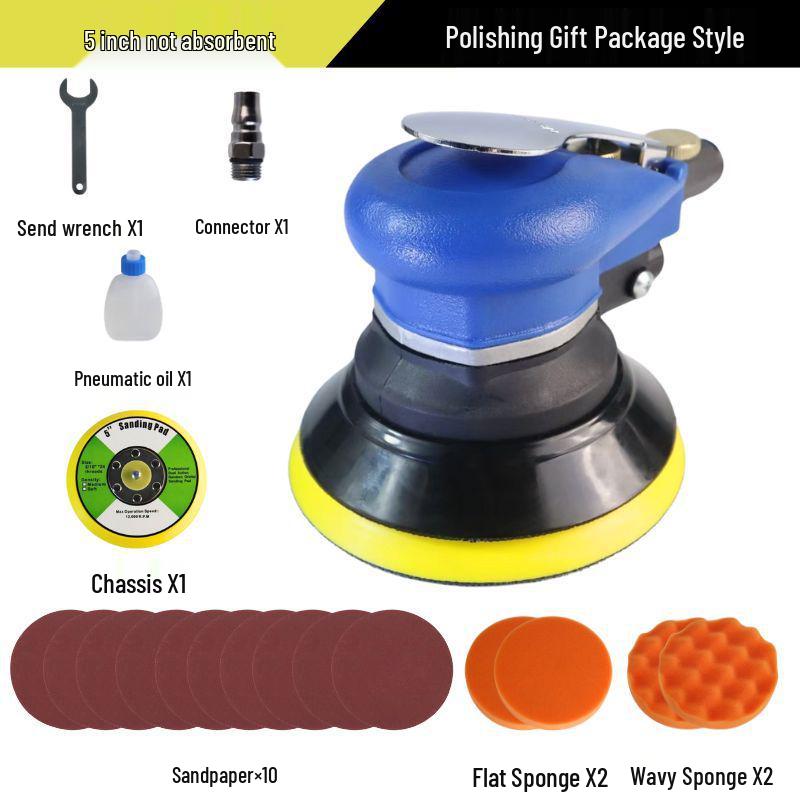 5" & 6" High-Speed Pneumatic Sander and Polisher, Model 313 Handheld Air Grinder