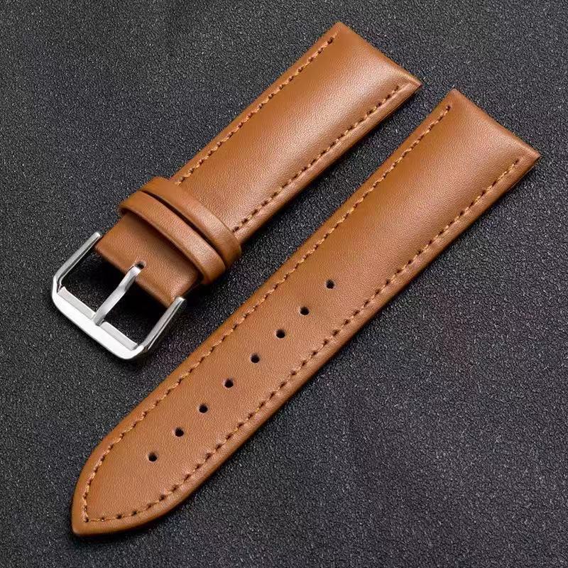 Genuine Leather Men's Watch Straps with Soft Pin Buckle - Watch Accessories