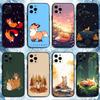 Cute Animal Fox Phone Case For iPhone17,16,15,14,13,12,11 Plus,Pro Max, Soft Silicone Black Cover