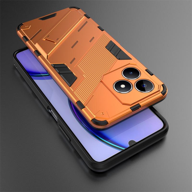 For Realme C51 Case Realme C51 C53 C55 Cover Cases Shockproof Armor PC Stand Silicone Protective Phone Back Shell Realme C51