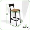 Hokery Barowe 2 Szt Z Oparciem Taboret Zestaw Loft Dąb 30X40X90 | Begryf