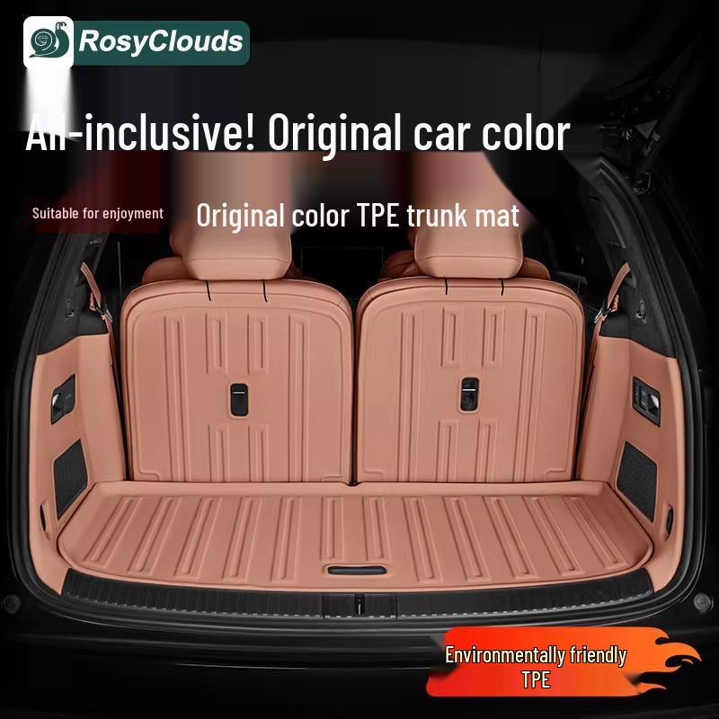 L90 Full Coverage Car Interior Mat Set: Trunk, Backrest & Foot Mats Eco-TPE Trunk Main Mat [Cloud Beige] 1-piece