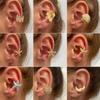 Vacation Fake Piercing Starfish Shell C-shaped Clip Earrings Metal Flower Sun Moon Gold Color Ear Cuff for Women Fashion Jewelry