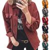 Amazon's New 2025 Autumn Cross-Border Corduroy Button-Up Cardigan Long-Sleeve Turn-Down Collar Loose Thickened Shirt for Women