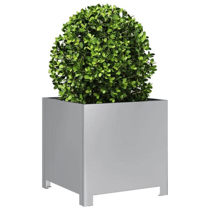 VidaXL Jardinière 40x40x40 cm acier inoxydable, planteur, jardinière de patio, bac à fleurs, jardinière d'extérieur 851209