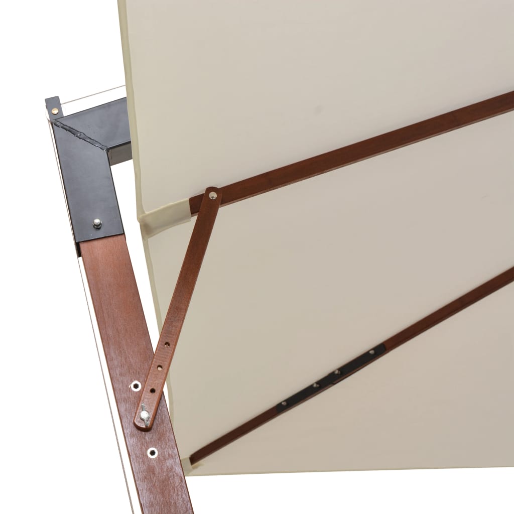 Umbrella 300x300 Cm Wooden Mast White
